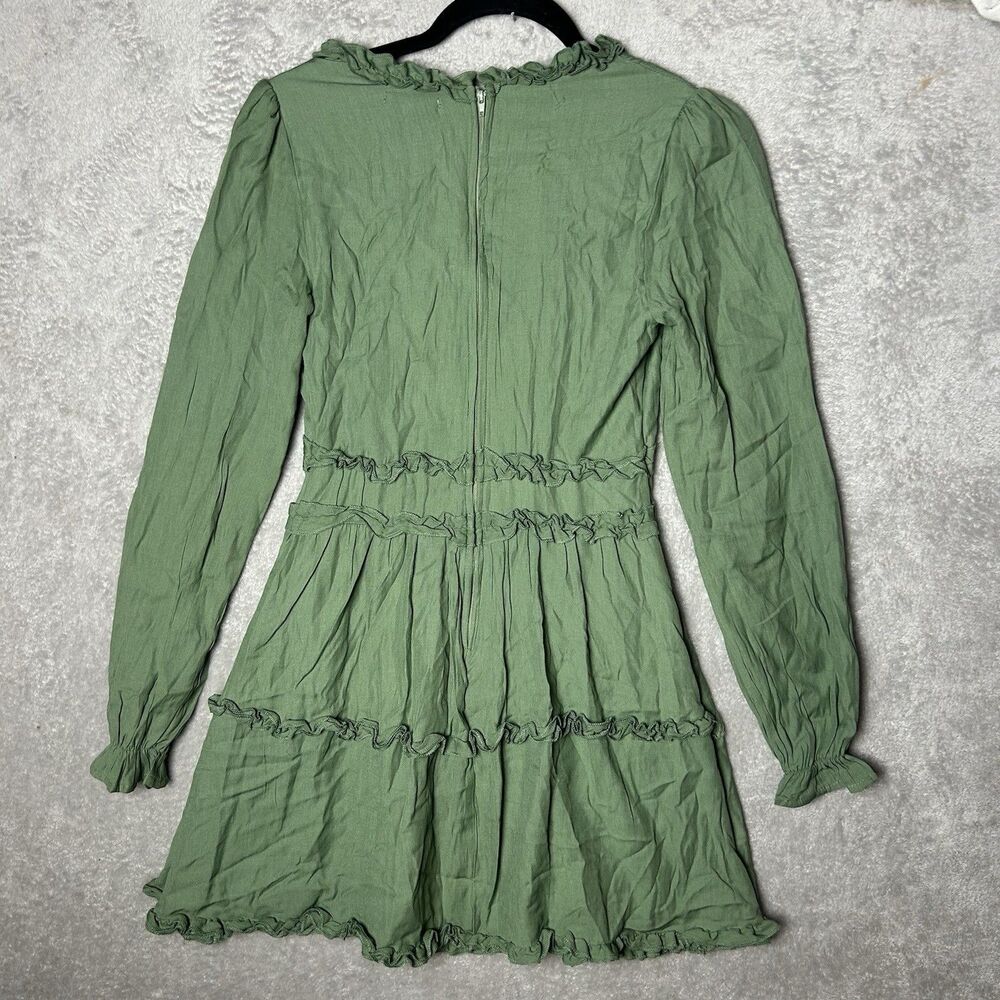 Mi Ami Francesca's Green Long Sleeve Dress Size XS Cottage Core Prairie Boho - Picture 4 of 5